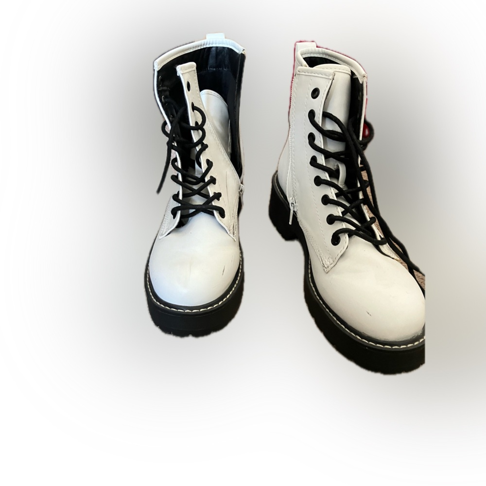 White combat boots